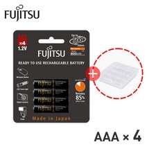 후지쯔 AAA 950mAh 1.2v 블랙 충전지, 1팩, 4개