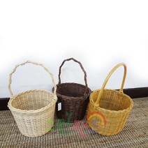 인도네시아 라탄 원형바구니 수공제품 고급재질 그린랜드바구니 라탄바구니, 허리