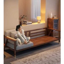 원목소파 원목 돌침대 돌쇼파 벤치 패브릭 소파베드, B형 3인석  풀 시트