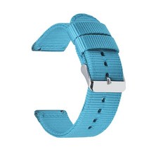 갤럭시워치 메탈스트랩 나일론 캔버스 스트랩 시계 밴드 삼성 갤럭시 3 41mm 활성 2 기어 S2 S3 Amazfit 팔, 09 light blue_04 24mm
