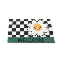 후암마켓 코일매트 키치 발매트 카펫 카페트 주방 현관 욕실 야외, 블랙체커데이지-소형