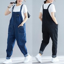 퍼스트레인 여성용 워싱 점프수트 멜빵 청바지 AC32