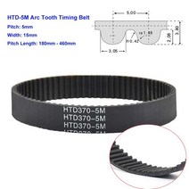 타이밍 벨트 풀리 타임 15mm HTD 5M 고무 아크 톱니 타이밍 벨트 피치 길이 180mm 드라이브 벨트 피치 5mm, 15mm_240mm