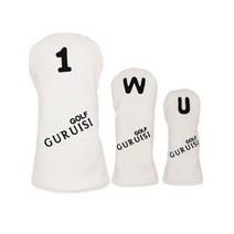 골프헤드커버 모던일러스트 GOLF GURUISI 드라이버1개 우드1개 유틸1개 3개 1세트, 화이트 3종