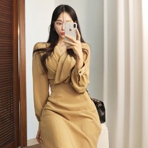 여신핏 허리밴딩 셔링 랩스타일 롱 원피스(ops1429)