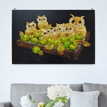 홈인데코 돈들어오는 복을부르는 사과그림 부엉이액자 풍수그림 집들이 개업선물 액자