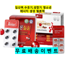 종근당 철분 엽산 비타민D 여성 임산부 아기 출산후 청소년 남성 빈혈 철분제, 철분엽산비타민D플러스 2개월분
