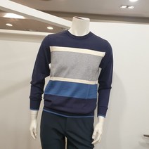 올포유 남성 봄신상품 캐주얼하고 스포티한 컬러블럭 라운드 니트 AGSRL1121