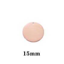 애완 동물 디스크 15mm 20mm 스테인레스 스틸 조각 없음 AliExpress, 1 pendant+50cm+15mm Rose gold