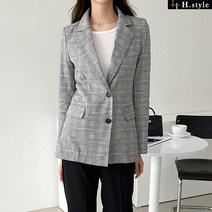 에이치스타일 OT 린넨체크자켓 봄 여름 자켓