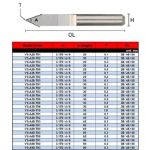 초음파 커터 커팅기 1pc 3.175 4 6 mm 알루미늄 조각 비트 V Shap 팁 엔드 밀 CNC 라우터 텅스텐 카바이드, 02 H 3.175mm_13 VS-A30-T05