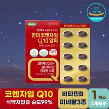 한미 건기식 코엔자임큐텐 Q10 COQ10 큐텐 비타민 미네랄 60캡슐 2개월분