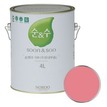 노루페인트 수성페인트 순&수100 4L, 핑크5