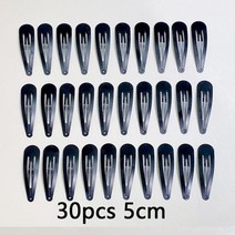 30Pcs 기본적인 합금 머리핀 은색 검은 물방울 모양 헤어 클립 여자 DIY 헤어 클립 패션 헤어 액세서리