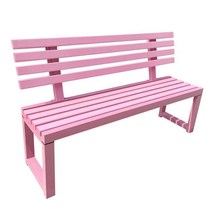 공원 목재 나무 벤치 옥외용 프랑스 조경 평의자 벤취, 핑크 등받이 없는 벤치 - 길이220cm