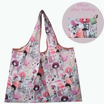 에코백 캔버스백 귀여운 나일론 대형 재사용 접이식 에코 쇼핑 가방 카와이 토트 만화 방수 가게 주인 슈