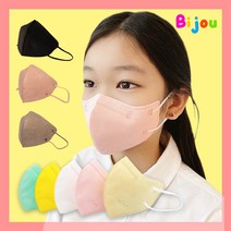 비쥬 마스크 국산 새부리형 어린이 소형 키즈 KF94 컬러 초등생 아동 일회용 10매, 크림 코코아 10매