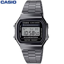 카시오 빈티지 그레이 크롬 남녀공용 손목 전자 메탈 시계 A168WGG-1A