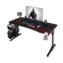 Devoko 게임패드 거치대 데보코 44인치 게임 책상 T자형 컴주석 테이블 마우스 패드, 44 inch, Black