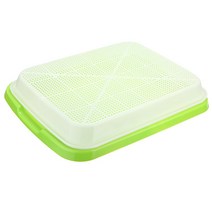 수경재배기 1개 녹색 + 흰색 씨앗 수경법 콩나물 모종 트레이 발아 보육 요리 냄비 접시 34*25*4.5cm 가정, 한개옵션0