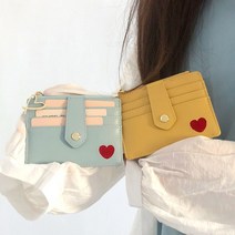 BSHAANS 하트 자수 20대 여자 학생 카드지갑