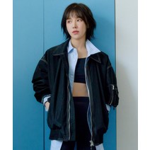 그루브라임 GROOVE RHYME [레드벨벳 웬디 PICK] STITCH POINT BLOUSON (BLACK) [LRRSCUA108M]