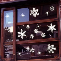 뭉키데코 크리스마스 창문 윈도우 스티커 눈꽃스티커 시트지_SS_눈꽃송이 시리즈, ver 10