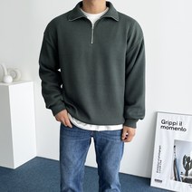 데일트 남자 빅사이즈 골지 반집업 니트지 맨투맨 티셔츠