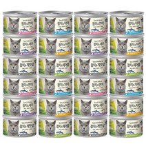 미우와우 고양이 흰살 참치캔 80g 24개 세트 (6종 콤보/ 맛선택), 흰살 참치&게맛살