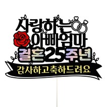 비비드레인 부모님 결혼기념일 케이크토퍼, 22-사랑하는아빠엄마, 1개