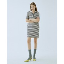 22SS 아이보리 스트라이프 면 반팔카라원피스 HSDR2B350IV