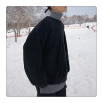 티피 커플 가을과 겨울 새로운 라운드 넥 패션 플러스 벨벳 코트 코트