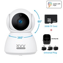 Mijia-Xiaovv 스마트 IP 2K 카메라 1296P 360 도 알람 음성 인터콤 모션 감지 적외선 야간 투시경 캠 Mi, 07 Universal 32GB SD