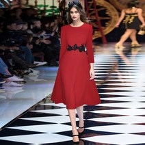 명품보세원피스 플라워 아플리케 정장 레드원피스