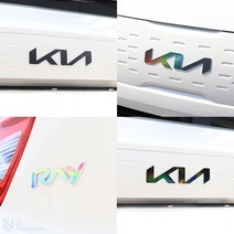 JS automotive 더뉴레이 레터링 무지개빛 반사 튜닝 스티커 홀로그램 프리즘 데칼 시트지 차량 튜닝 용품, 골드카본