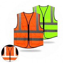 청성기업 다용도 포켓 반사조끼 안전용 반사판 조끼 현장 주차 운동 작업용, 포켓 반사판조끼(형광주황 3XL)