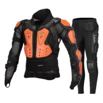 특공복 오토바이슈트 일본갑옷 오프로드 오토바이 갑옷 의류 통기성 가을 방지 의류 여름 가슴 보호대 등 갑옷 싸움 수호자 기사 수호자, 갑옷 세트 / 블랙 오렌지 단일 레이어 통기성 메쉬