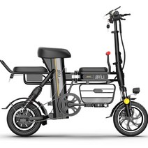3인용자전거 접이식 전기 배달용 자전거, 블랙, 48V
