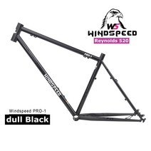 DARKROCK WINDSPEED PRO-1 MTB CR-MO 프레임 26 'REYNOLDS 520 스틸 마운틴 자전거 부품 스테레오 인쇄 블랙 화이트, 블랙 17 인치