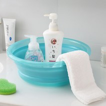 오토데코 일본 휴대용 접이식 걸이식 세숫대야 (대 중 소), 접이식 세숫대야:대(블루), 1개