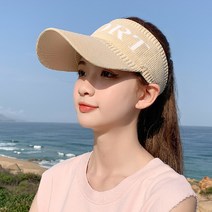 레드썬 여성 스포츠 테니스 골프 썬캡 여름 자외선차단 모자, 베이지