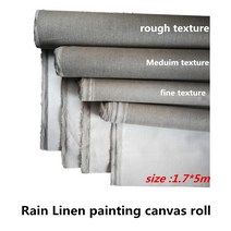 1.7m x 5m 롤 레인 린넨 예술가를 위한 품질의 페인팅 프라이밍 캔버스, 04 610g rough texture