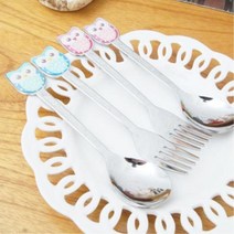 6살 7살 어린이집 유치원 스푼포크세트 집들이선물 숟가락 양식기 레스토랑 예쁜, 핑크