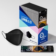 오투미세먼지방역마스크 국산 KF94 화이트 블랙 대형 중형 1매입 50개, 대형 50매