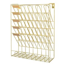 매거진랙 잡지꽂이 F3MA 6 층 벽걸이 형 파일 홀더 금속 걸이 세로 문서 레터 트레이 랙, [02] gold