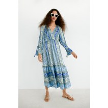 ZARA 자라 봄신상 여성복 패치워크 브이넥 원피스 2837608 2837/608