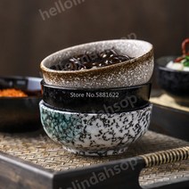 텐동그릇 덮밥 사케동 규동 짜장면 짬뽕 그릇 4.5인치 점박이 감성, 2