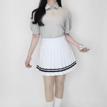 티앤드골프 두줄라인 여성 골프 스커트 치마바지 테니스 플리츠 골프웨어 필드룩 라운딩룩