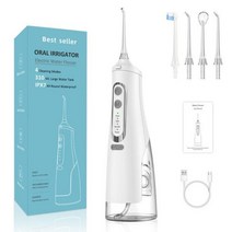 구강세정기 치간세정기 치과용품 치석제거휴대용 구강 세척기 310ML USB 충전식 치아 플러셔 워터 픽 제트, 02 white