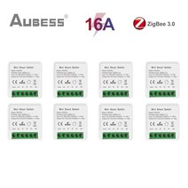 Tuya ZigBee 3.0 스마트 라이트 스위치 16A 홈 자동화 DIY 차단기 지원 2 웨이 Alexa Google Yandex 앨리스, 7.8Pcs - ZigBee Mini Switch